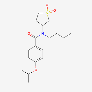 molecular formula C18H27NO4S B2952805 N-butyl-N-(1,1-dioxidotetrahydrothiophen-3-yl)-4-isopropoxybenzamide CAS No. 898413-27-9