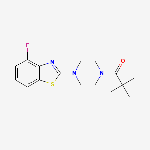 molecular formula C16H20FN3OS B2952807 2-[4-(2,2-Dimethylpropanoyl)piperazin-1-yl]-4-fluoro-1,3-benzothiazole CAS No. 897480-89-6