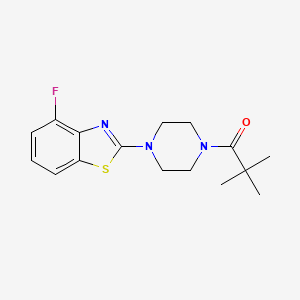 molecular formula C16H20FN3OS B2952807 1-[4-(4-Fluoro-1,3-benzothiazol-2-yl)piperazin-1-yl]-2,2-dimethylpropan-1-one CAS No. 897480-89-6