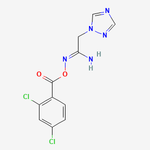 molecular formula C11H9Cl2N5O2 B2952812 N'-[(2,4-dichlorobenzoyl)oxy]-2-(1H-1,2,4-triazol-1-yl)ethanimidamide CAS No. 400086-34-2