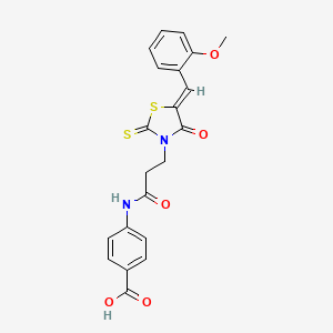 (Z)-4-(3-(5-(2-methoxybenzylidene)-4-oxo-2-thioxothiazolidin-3-yl)propanamido)benzoic acid
