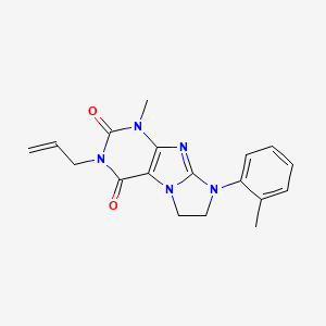 molecular formula C18H19N5O2 B2952825 4-Methyl-6-(2-methylphenyl)-2-prop-2-enyl-7,8-dihydropurino[7,8-a]imidazole-1,3-dione CAS No. 893963-11-6