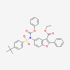 Ethyl 5-[(4-tert-butylphenyl)sulfonyl-phenoxycarbonylamino]-2-phenyl-1-benzofuran-3-carboxylate