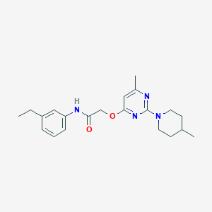N-(3-ethylphenyl)-2-{[6-methyl-2-(4-methylpiperidin-1-yl)pyrimidin-4-yl]oxy}acetamide
