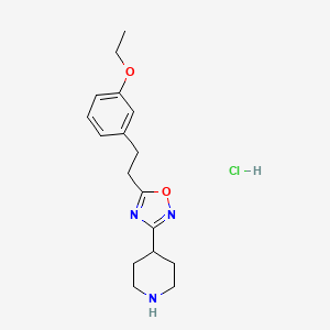 molecular formula C17H24ClN3O2 B2952837 4-{5-[2-(3-Ethoxyphenyl)ethyl]-1,2,4-oxadiazol-3-yl}piperidine hydrochloride CAS No. 1547013-29-5