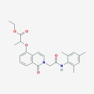 molecular formula C25H28N2O5 B2952839 Ethyl 2-((2-(2-(mesitylamino)-2-oxoethyl)-1-oxo-1,2-dihydroisoquinolin-5-yl)oxy)propanoate CAS No. 868224-44-6