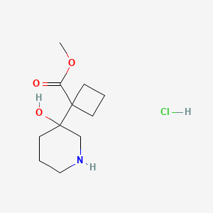 Methyl 1-(3-hydroxypiperidin-3-yl)cyclobutane-1-carboxylate hydrochloride