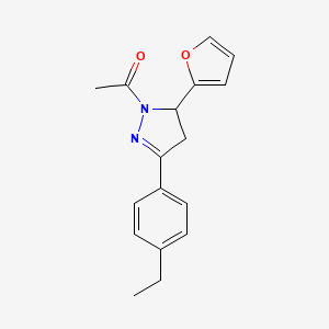 1-acetyl-3-(4-ethylphenyl)-5-(2-furyl)-4,5-dihydro-1H-pyrazole