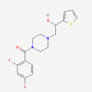 molecular formula C17H18F2N2O2S B2952845 (2,4-Difluorophenyl)(4-(2-hydroxy-2-(thiophen-2-yl)ethyl)piperazin-1-yl)methanone CAS No. 1396880-53-7