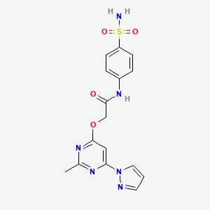 2-((2-methyl-6-(1H-pyrazol-1-yl)pyrimidin-4-yl)oxy)-N-(4-sulfamoylphenyl)acetamide