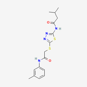 molecular formula C16H20N4O2S2 B2952858 3-methyl-N-(5-((2-oxo-2-(m-tolylamino)ethyl)thio)-1,3,4-thiadiazol-2-yl)butanamide CAS No. 392291-93-9