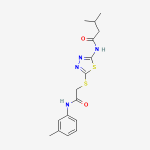 molecular formula C16H20N4O2S2 B2952858 3-甲基-N-(5-((2-氧代-2-(间甲苯胺基)乙基)硫)-1,3,4-噻二唑-2-基)丁酰胺 CAS No. 392291-93-9