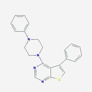 molecular formula C22H20N4S B295286 5-Phenyl-4-(4-phenylpiperazin-1-yl)thieno[2,3-d]pyrimidine 