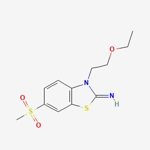 molecular formula C12H16N2O3S2 B2952861 3-(2-ethoxyethyl)-6-(methylsulfonyl)benzo[d]thiazol-2(3H)-imine CAS No. 1351630-42-6