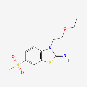 molecular formula C12H16N2O3S2 B2952861 3-(2-乙氧基乙基)-6-(甲磺酰基)苯并[d]噻唑-2(3H)-亚胺 CAS No. 1351630-42-6