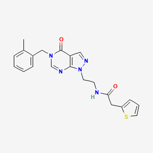 N-(2-(5-(2-methylbenzyl)-4-oxo-4,5-dihydro-1H-pyrazolo[3,4-d]pyrimidin-1-yl)ethyl)-2-(thiophen-2-yl)acetamide