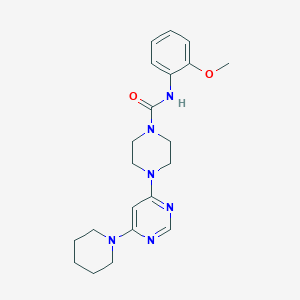 molecular formula C21H28N6O2 B2952876 N-(2-methoxyphenyl)-4-(6-(piperidin-1-yl)pyrimidin-4-yl)piperazine-1-carboxamide CAS No. 1203113-15-8