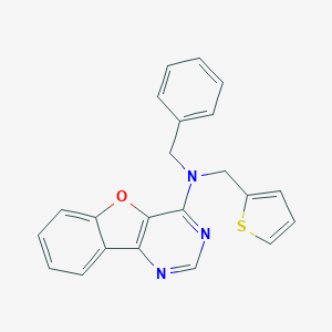 molecular formula C22H17N3OS B295288 N-benzyl-N-(2-thienylmethyl)[1]benzofuro[3,2-d]pyrimidin-4-amine 