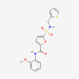 molecular formula C17H16N2O5S2 B2952882 N-(2-甲氧基苯基)-5-(N-(噻吩-2-基甲基)磺酰胺基)呋喃-2-甲酰胺 CAS No. 1172703-34-2