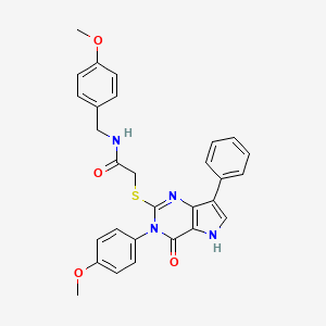 molecular formula C29H26N4O4S B2952884 N-(4-methoxybenzyl)-2-((3-(4-methoxyphenyl)-4-oxo-7-phenyl-4,5-dihydro-3H-pyrrolo[3,2-d]pyrimidin-2-yl)thio)acetamide CAS No. 2034472-14-3