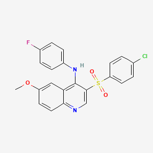 3-((4-chlorophenyl)sulfonyl)-N-(4-fluorophenyl)-6-methoxyquinolin-4-amine