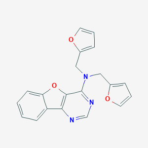 molecular formula C20H15N3O3 B295289 N,N-bis(furan-2-ylmethyl)-[1]benzofuro[3,2-d]pyrimidin-4-amine 