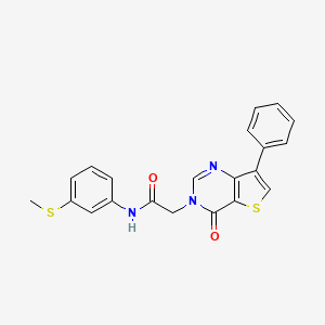 molecular formula C21H17N3O2S2 B2952890 N-[3-(methylthio)phenyl]-2-(4-oxo-7-phenylthieno[3,2-d]pyrimidin-3(4H)-yl)acetamide CAS No. 1105235-84-4