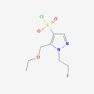 molecular formula C8H12ClFN2O3S B2952898 5-(ethoxymethyl)-1-(2-fluoroethyl)-1H-pyrazole-4-sulfonyl chloride CAS No. 1856099-46-1