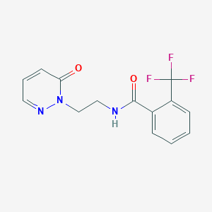 molecular formula C14H12F3N3O2 B2952899 N-(2-(6-氧代哒嗪-1(6H)-基)乙基)-2-(三氟甲基)苯甲酰胺 CAS No. 1021206-30-3