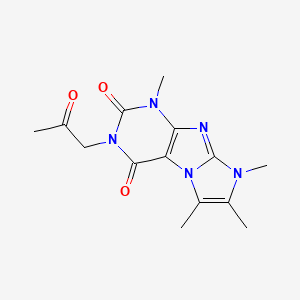 molecular formula C14H17N5O3 B2952901 1,6,7,8-tetramethyl-3-(2-oxopropyl)-1H-imidazo[2,1-f]purine-2,4(3H,8H)-dione CAS No. 878414-29-0