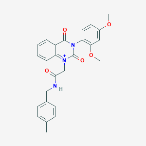 molecular formula C26H25N3O5 B2952905 2-[3-(2,4-二甲氧基苯基)-2,4-二氧代-1,2,3,4-四氢喹唑啉-1-基]-N-[(4-甲基苯基)甲基]乙酰胺 CAS No. 896376-74-2