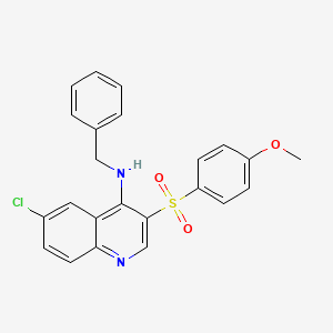 molecular formula C23H19ClN2O3S B2952906 N-BENZYL-6-CHLORO-3-(4-METHOXYBENZENESULFONYL)QUINOLIN-4-AMINE CAS No. 895641-98-2