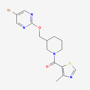 [3-[(5-Bromopyrimidin-2-yl)oxymethyl]piperidin-1-yl]-(4-methyl-1,3-thiazol-5-yl)methanone