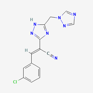3-(3-chlorophenyl)-2-[5-(1H-1,2,4-triazol-1-ylmethyl)-1H-1,2,4-triazol-3-yl]acrylonitrile