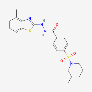 N'-(4-methylbenzo[d]thiazol-2-yl)-4-((3-methylpiperidin-1-yl)sulfonyl)benzohydrazide
