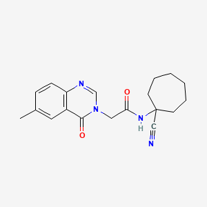 molecular formula C19H22N4O2 B2952925 N-(1-cyanocycloheptyl)-2-(6-methyl-4-oxo-3,4-dihydroquinazolin-3-yl)acetamide CAS No. 1197542-07-6