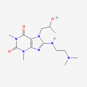 molecular formula C14H24N6O3 B2952927 8-((2-(dimethylamino)ethyl)amino)-7-(2-hydroxypropyl)-1,3-dimethyl-1H-purine-2,6(3H,7H)-dione CAS No. 879070-45-8