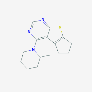 molecular formula C15H19N3S B295293 4-(2-methyl-1-piperidinyl)-6,7-dihydro-5H-cyclopenta[4,5]thieno[2,3-d]pyrimidine 
