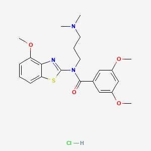 molecular formula C22H28ClN3O4S B2952934 N-(3-(dimethylamino)propyl)-3,5-dimethoxy-N-(4-methoxybenzo[d]thiazol-2-yl)benzamide hydrochloride CAS No. 1215801-71-0