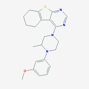 molecular formula C22H26N4OS B295294 4-[4-(3-Methoxyphenyl)-3-methyl-1-piperazinyl]-5,6,7,8-tetrahydro[1]benzothieno[2,3-d]pyrimidine 