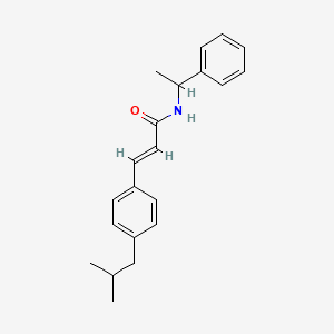 molecular formula C21H25NO B2952952 (E)-3-(4-isobutylphenyl)-N-(1-phenylethyl)-2-propenamide CAS No. 329778-69-0