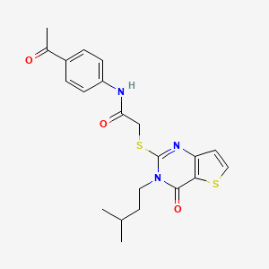 N-(4-acetylphenyl)-2-{[3-(3-methylbutyl)-4-oxo-3,4-dihydrothieno[3,2-d]pyrimidin-2-yl]sulfanyl}acetamide