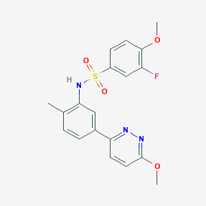 3-fluoro-4-methoxy-N-(5-(6-methoxypyridazin-3-yl)-2-methylphenyl)benzenesulfonamide