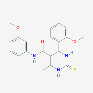 molecular formula C20H21N3O3S B295296 4-(2-methoxyphenyl)-N-(3-methoxyphenyl)-6-methyl-2-thioxo-1,2,3,4-tetrahydropyrimidine-5-carboxamide 