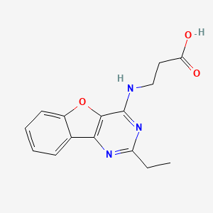 molecular formula C15H15N3O3 B2952963 3-((2-乙基苯并呋喃[3,2-d]嘧啶-4-基)氨基)丙酸 CAS No. 844651-18-9