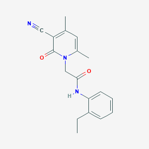 molecular formula C18H19N3O2 B2952965 2-(3-cyano-4,6-dimethyl-2-oxopyridin-1(2H)-yl)-N-(2-ethylphenyl)acetamide CAS No. 932314-77-7
