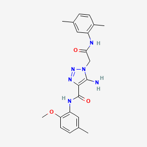 molecular formula C21H24N6O3 B2952976 5-amino-1-{2-[(2,5-dimethylphenyl)amino]-2-oxoethyl}-N-(2-methoxy-5-methylphenyl)-1H-1,2,3-triazole-4-carboxamide CAS No. 894580-35-9