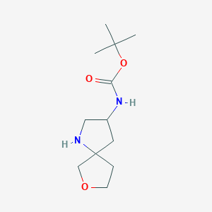 molecular formula C12H22N2O3 B2952977 叔丁基 N-(7-氧杂-1-氮杂螺[4.4]壬-3-基)氨基甲酸酯 CAS No. 2243508-68-9
