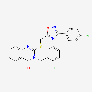 molecular formula C24H16Cl2N4O2S B2952979 3-(2-氯苄基)-2-(((3-(4-氯苯基)-1,2,4-恶二唑-5-基)甲基)硫代)喹唑啉-4(3H)-酮 CAS No. 2034573-25-4