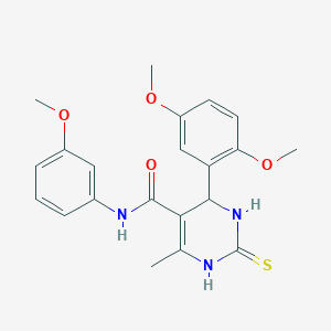 4-(2,5-dimethoxyphenyl)-N-(3-methoxyphenyl)-6-methyl-2-thioxo-1,2,3,4-tetrahydropyrimidine-5-carboxamide